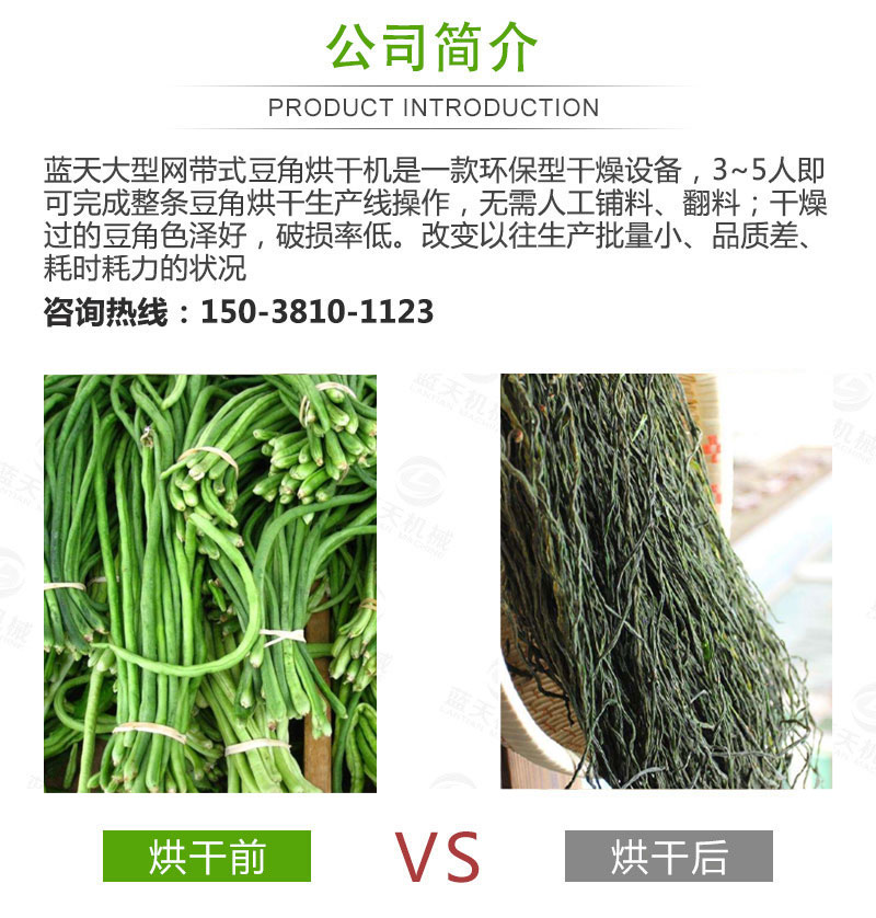 豆角網(wǎng)帶烘干機產(chǎn)品簡介