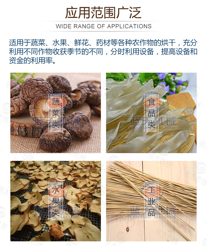 木耳網(wǎng)帶烘干機(jī)應(yīng)用范圍廣泛